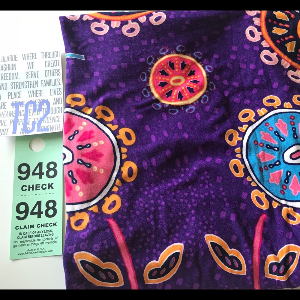 LuLaRoe TC2 Leggings Purple Floral NWOT